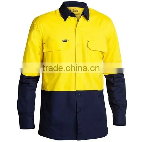 Long Sleeve High Vis Reflective Cotton Shirts for Work Mens Shirts photo-4