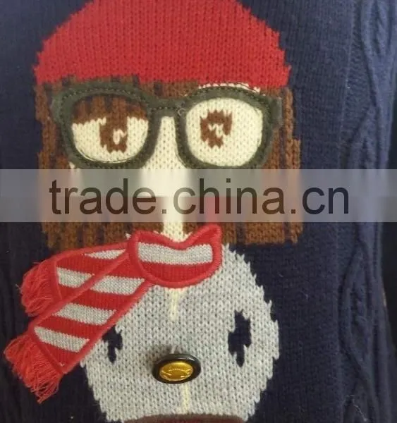 Latest Fashion Sweater Blouse Design Kid Pullover Plain Style Sweater(KS4415) photo-3