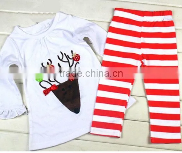 Children's Girls Xmas Outfit Deer Pattern Outfit Ruffle Kids Christmas Clothes photo-5