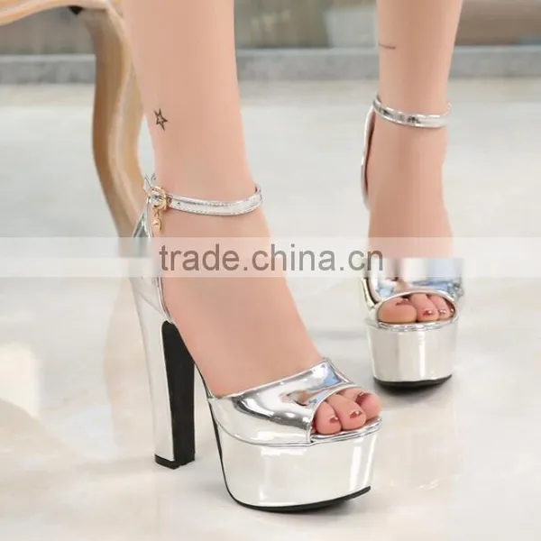 Zm50324b Summer New Style Chunky Heels Ladies Sandal 14cm Women Shoes High Heels photo-3