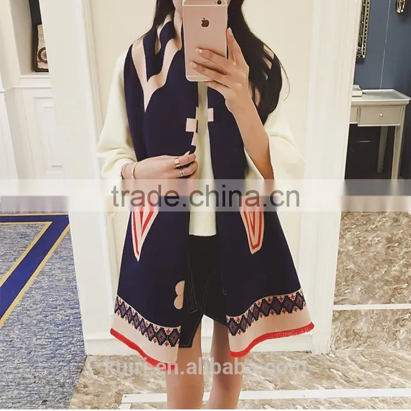 Luxury Brand Scarf Women 2016 Winter Faux Cashmere Scarf Soft Double Sided Dancing Girl Scarf photo-2