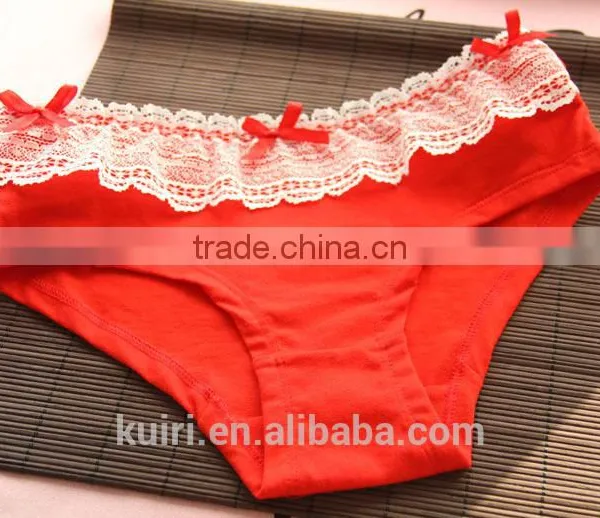 Women Sexy Red Underwear Lady Girls Cute Cotton Panties in a Gift Box E15 photo-3
