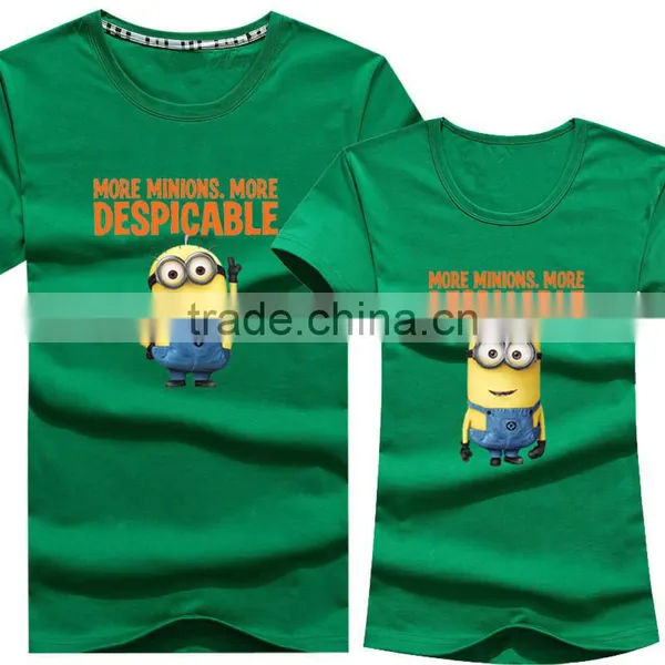 Custom Fashion Design Cartoon Print Yellow Couple T-Shirt photo-2