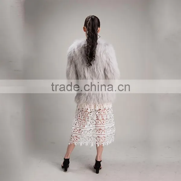 Myfur New Fashion Solid Color Luxury Knitted Raccoon Fur Coat for Women photo-4