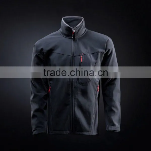 Custom Cheap Men Black Casual Business Polyester Softshell Jackets photo-4