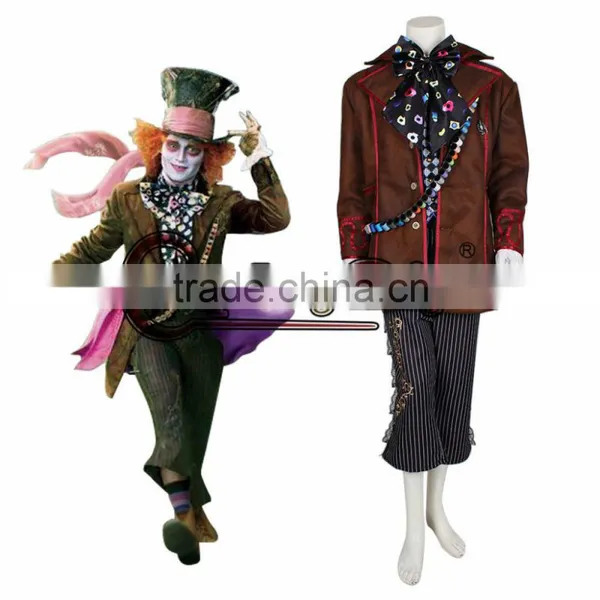Alice in Wonderland Johnny Depp Mad Hatter Cosplay Costume Whole Set