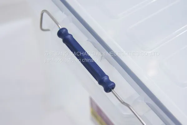 Clear Transparent Plastic Storage Box With Steel Handle photo-5