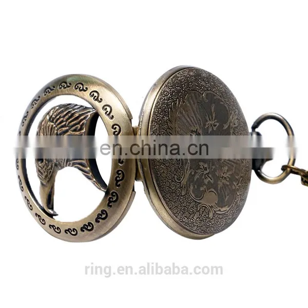 Factory Direct Sell Hawk Quartz Pocket Watch Necklace Pendant Waterproof Unisex Eagle Design Pocket Watch photo-5