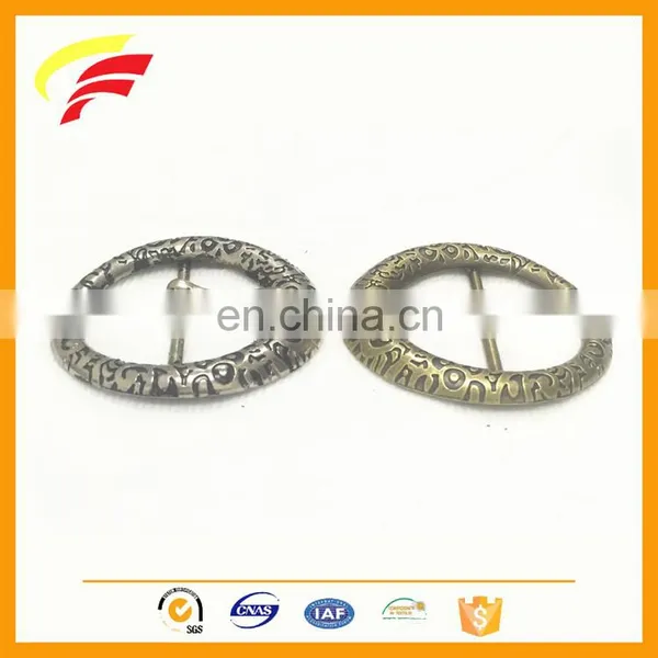 Metal Vintage Rounds Shape Pin Buckle Antique Style Tri-glide Belt Buckle photo-4