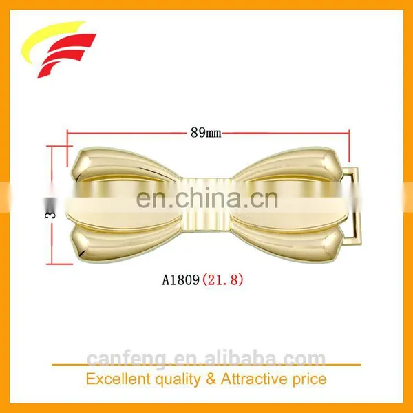 Zinc Alloy Metal Butterfly Knot Shape Press Clamp Belt Buckle With Custom Size photo-6