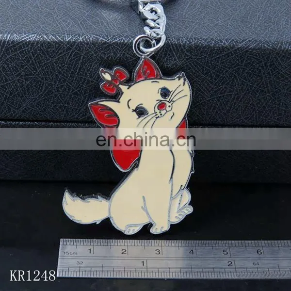 Custom Make Cute Cat Shaped Metal Keychain Key Ring Gifts photo-3