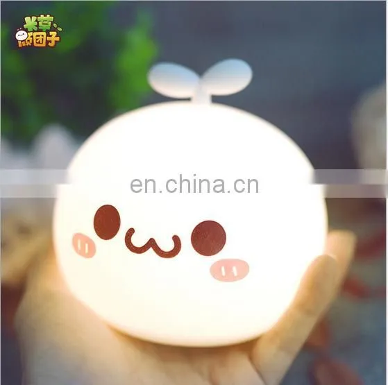 Cartoon Cute Bedside Night Light, Silicone Small Night Light ,7 Color Change Led Night Light for Baby
