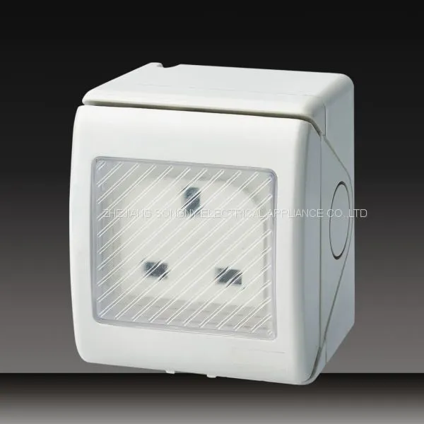 Waterproof Push Button Wall Switch Socket With Protected Cover photo-2