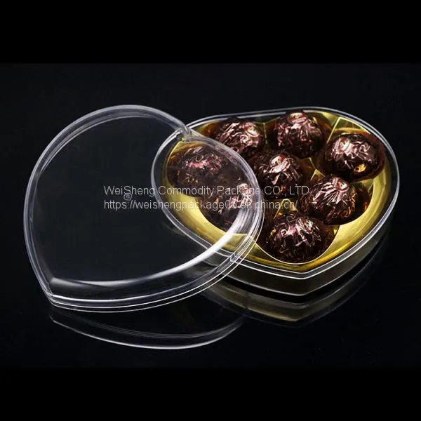 Weisheng Factory Heart-Shaped Chocolate Box Clear Food Plastic Case Chocolate Cases Boxes Cookie Sweets Cake Candy Box photo-5