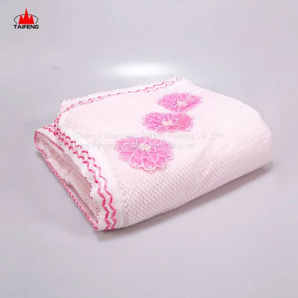 New Born Woven Baby Shawl Cotton Cellular Blanket Pram Crib Blanket photo-5