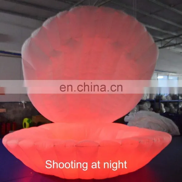 Giant Shape Model Inflatable White Seashell Decoration With Colorful LED Lighting photo-2