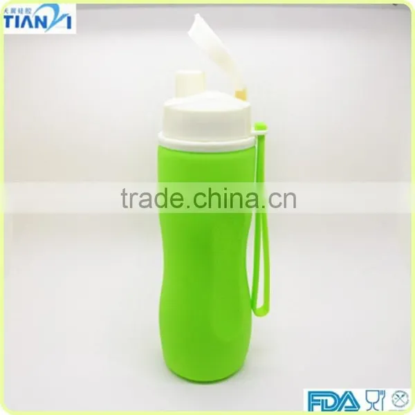 Food Grade Foldable Drinkware Collapsiable Silicone Sports Water Bottle