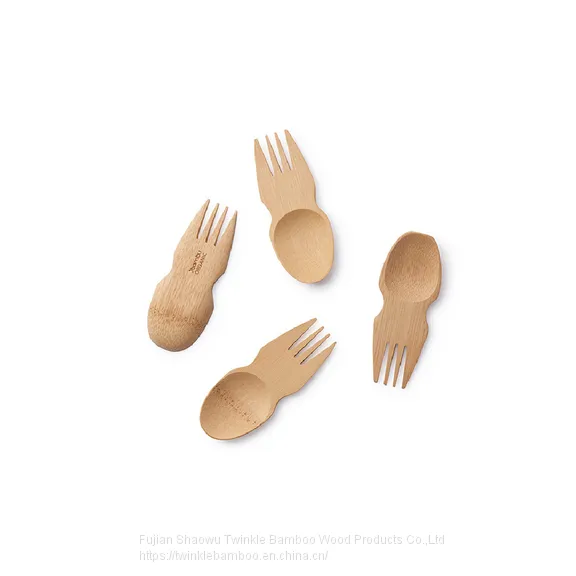 Wholesale Bambu Spoon Fork Mini Bamboo Spork Allbamboo Totally Bamboo From China Twinkle Bamboo photo-2
