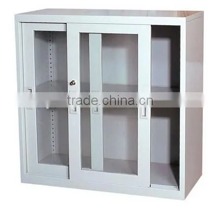 (DL-GC2)Metal Bookcase With Glass Sliding Doors/ Sliding Glass Door Filing Cabinet/Steel Lockable Files Cabinet With Glass Door photo-3