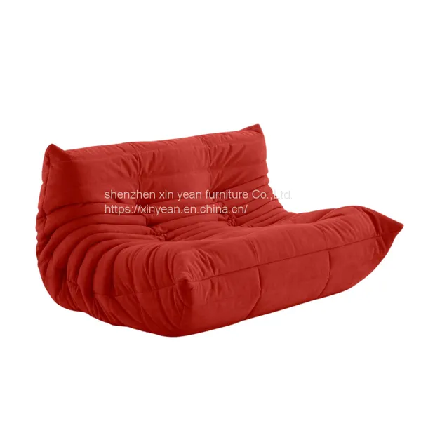 Togo Fireside Chair Soft Mohair Lounge Chair Lazy Floor Sofa Accent Bean Bag Couch for Living Room Corner Chair