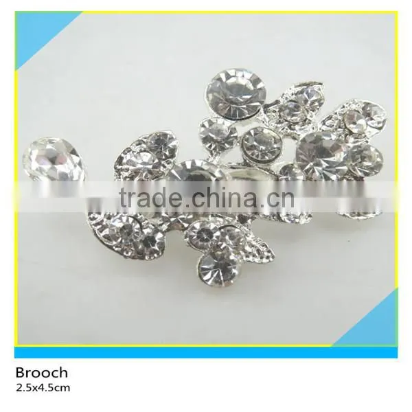 Crystal Glass Stone Brooch Silver Flower Design for Wedding Dress Decoration 7x7cm photo-6