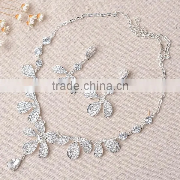 2016 Hot Sale Classical Crystal Necklace Earring Charming Jewelry Set photo-4