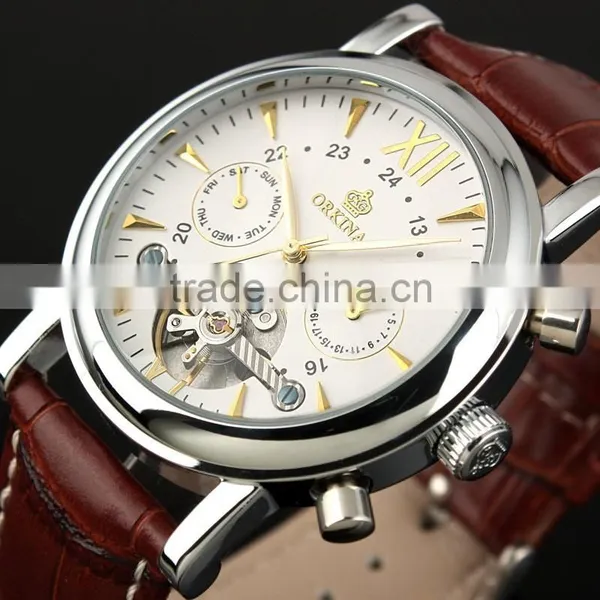 Tourbillon Automatic Leather Watch WM307 photo-2