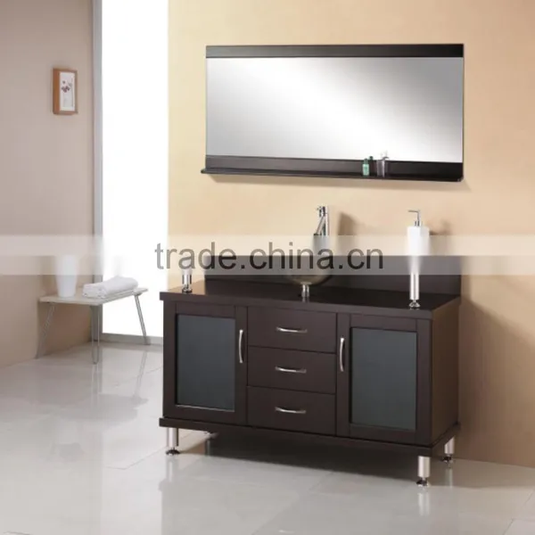Solid Wood Floor Standing Bathroom Mirror Vanity A703 photo-2
