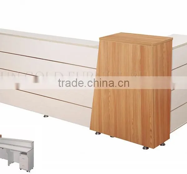 Beauty Salon Furniture White Front Reception Desk Wood Shop Counter Design (SZ-RTB033) photo-4
