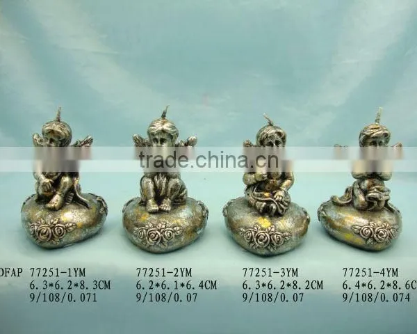 Candles with design of angel sitting on heart(home decoration,seasonal gifts,holiday gifts)