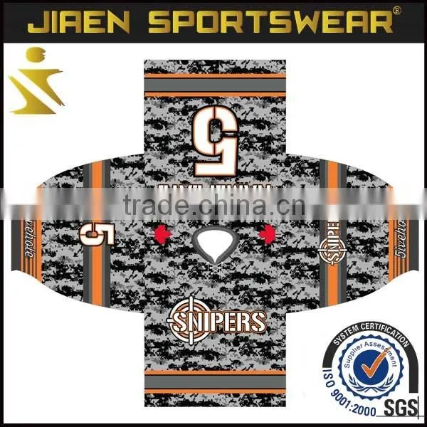 Custom Practice Sublimated Camo Hockey Jersey Custom Made Embroidery Ice Hockey Jersey