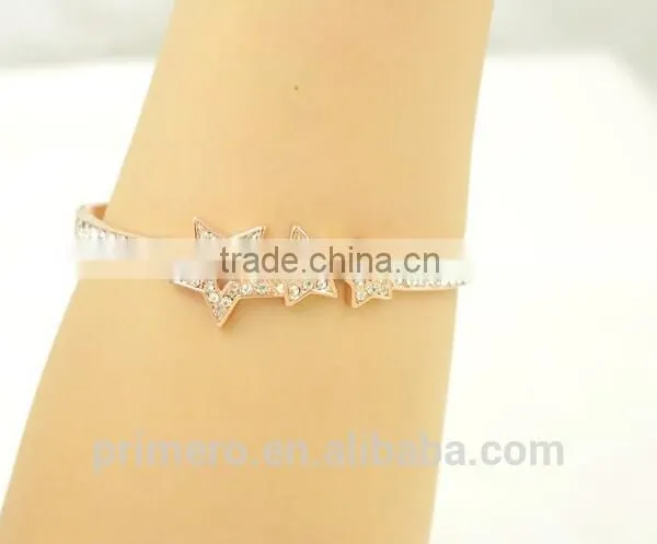 Hot Selling Pentagram Charms Bangles Crystal Star Saudi Gold Jewelry Bracelets photo-6