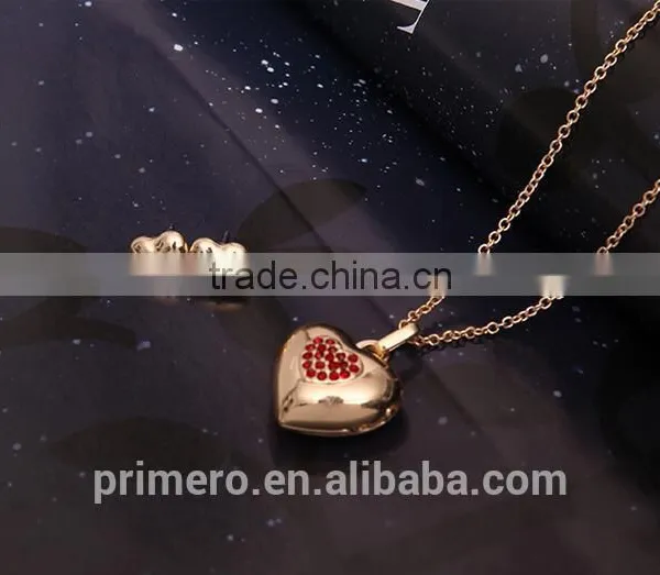 New Arrive Gold Plated Jewelry Fashion Cute Pretty Heart Necklace Earring Set TOP Quality photo-6