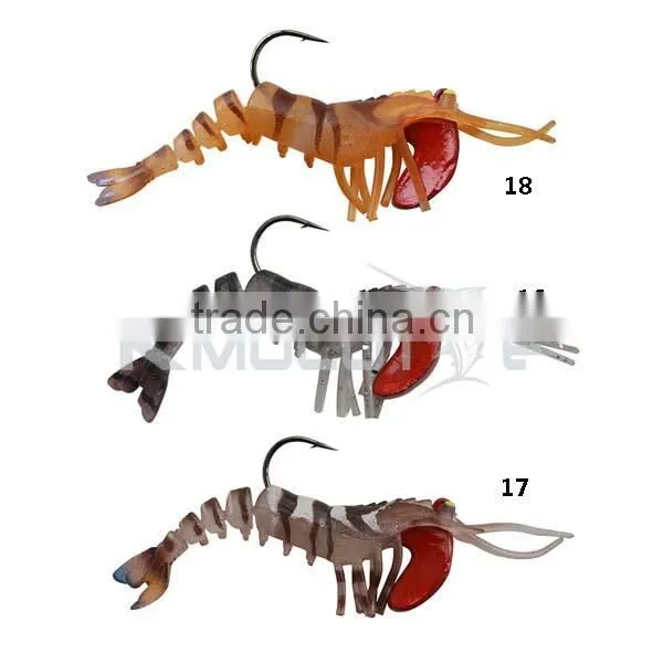 CHS007 Soft Plastic Prawn Lure for Cuttle Fish Fishing Japanese Shrimp Soft Lure photo-2