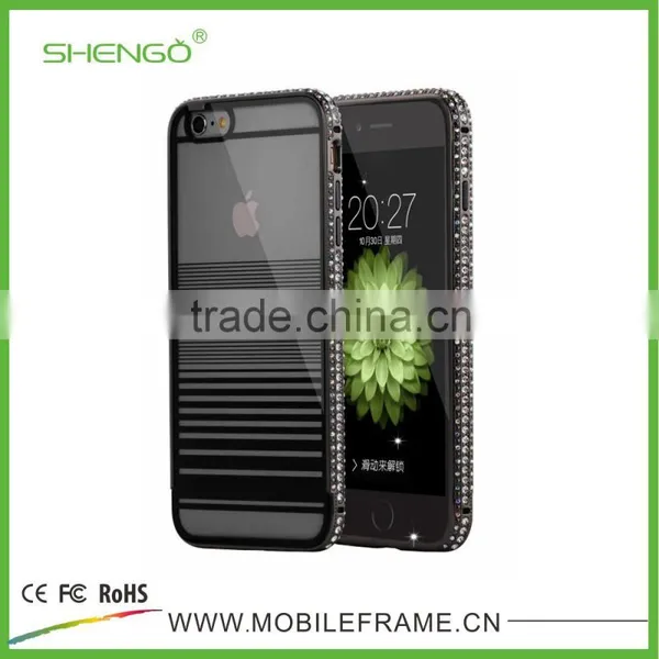 2015 New Design Pc Cover Phone Case With Diamond Metal Bumper photo-3