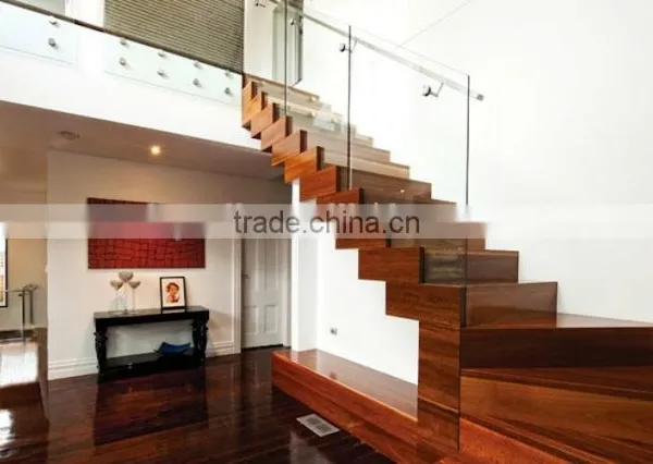 Canada Steel Wooden Straight Wood Tread, Stainless Steel Stair--YUDI