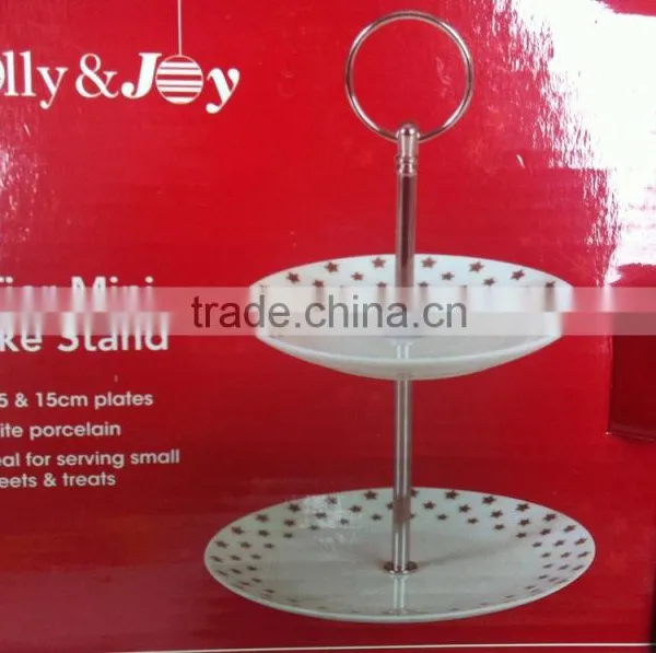 High Quality Porcelain Coup Shape Cake Set With Stand photo-5