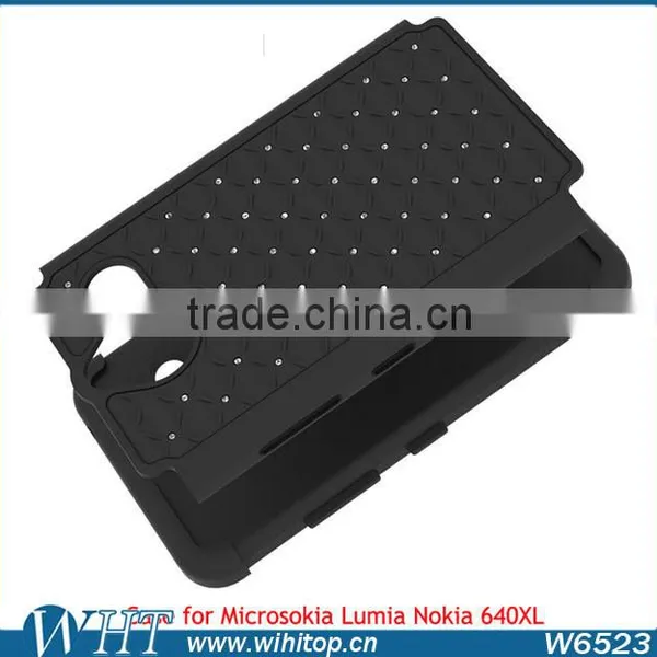 Starry Diamond Silicone+PC Phone Cover for Nokia Lumia 640 XL, Shockproof for Lumia 640 XL Hybrid Case photo-2