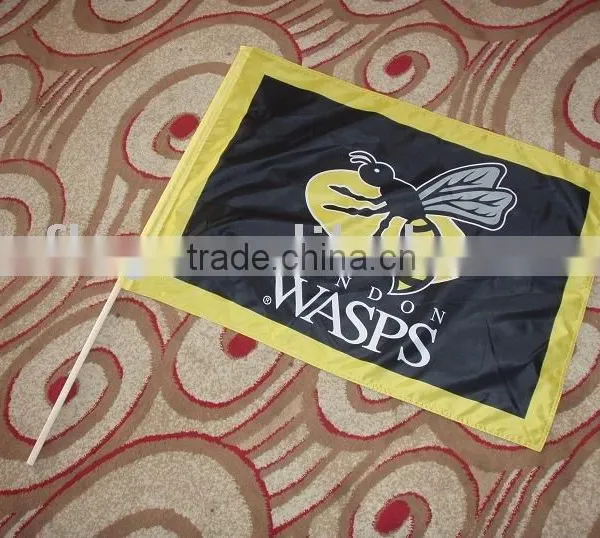 Bee hand shaking flag