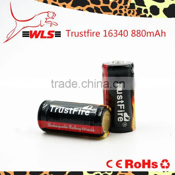 Original 16340 Li-ion Battery Trustfire 3.7V 16340 880mah Rechargeable Cell Made in China photo-4