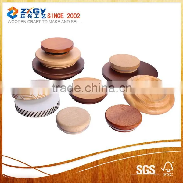 Various Size Wooden Lids Match With Glass Container Lid Candle Jars Lid