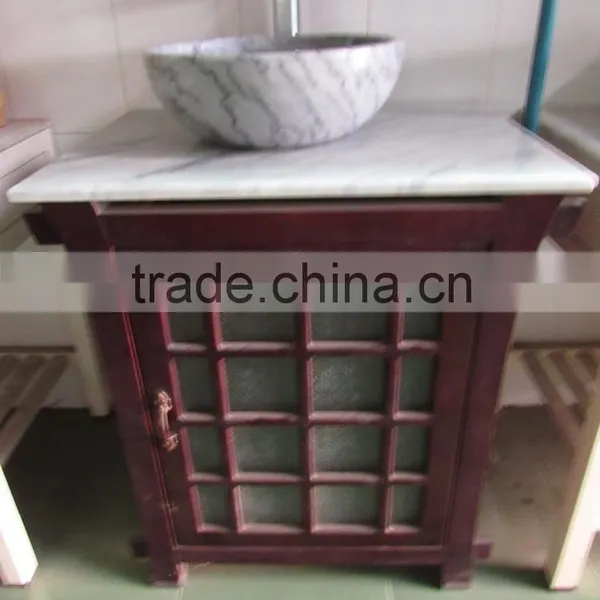 White Marble Vessel Stone Bathroom Vessel Sink