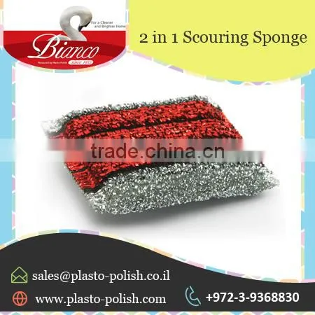 2 in 1 Scouring Sponge With Easy Sponge Cleaning