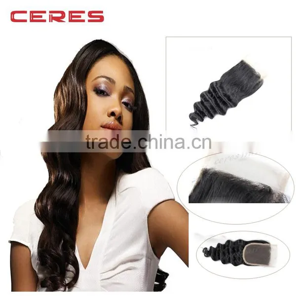 Lace Frontal Piece Loose Wave Human Hair, 7A Top Grade Lace Frontal, Lace Closure With Baby Hair #1B Off Black