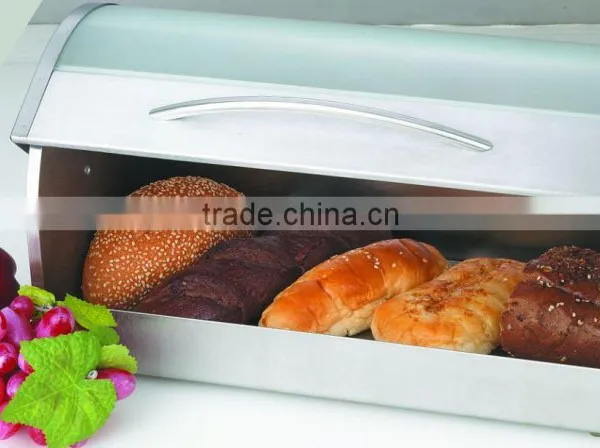 Stainless Steel Bread Box With Glass Lid photo-3