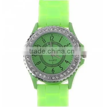 Geneva Quartz Silicone Crystal Watch