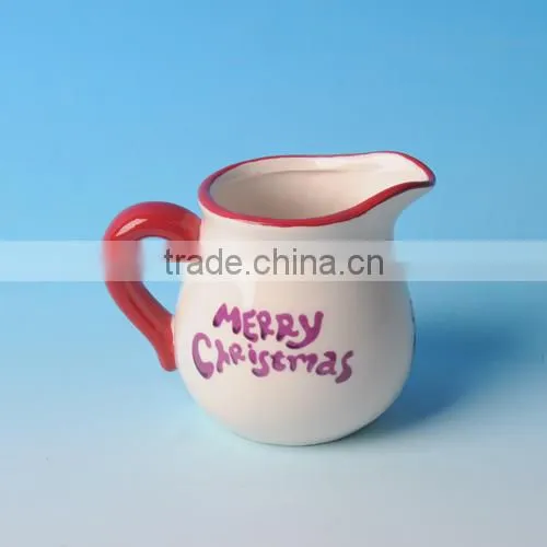 Decorative Ceramic Milk Jug With Santa Claus/tree/horse Painting photo-3