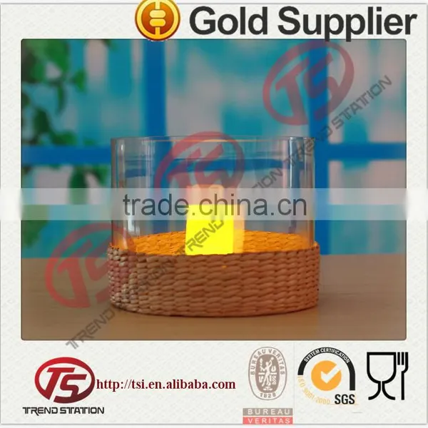 clear glass candle holder
