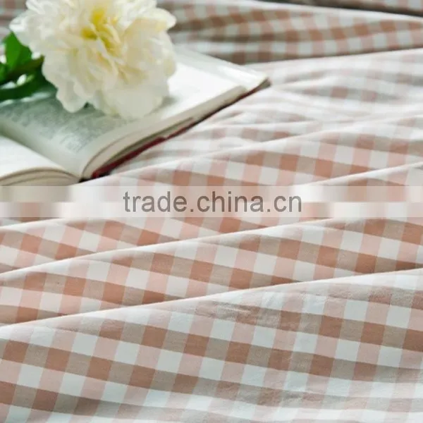 100% Cotton Washed Yarn Dyed Fitted Sheet Set/plaid Design/4pcs/6pcs Set photo-2