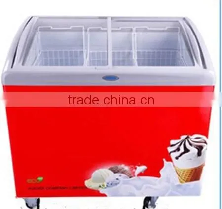 BEST SELLER Curved Chest Ice Cream Showcase Freezer Sliding Door Freezer photo-3